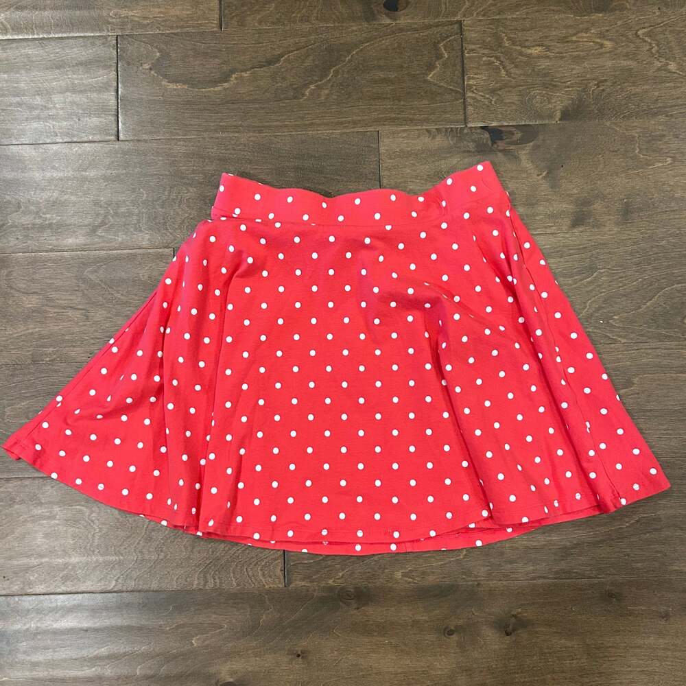 S.O. Girl's Pink & White Polka Sot Skirt L